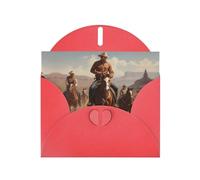 RRKDOY Stylish Desert Horseback Riders Printed Greeting Card With Pearl Paper For Various Occasions