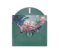 RRKDOY Stylish Film Cherry Blossoms Printed Greeting Card With Pearl Paper For Various Occasions