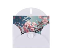 RRKDOY Stylish Film Cherry Blossoms Printed Greeting Card With Pearl Paper For Various Occasions