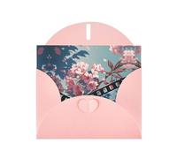 RRKDOY Stylish Film Cherry Blossoms Printed Greeting Card With Pearl Paper For Various Occasions