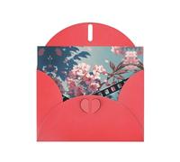 RRKDOY Stylish Film Cherry Blossoms Printed Greeting Card With Pearl Paper For Various Occasions