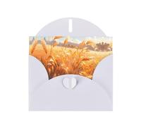 RRKDOY Stylish Golden Fields Printed Greeting Card With Pearl Paper For Various Occasions