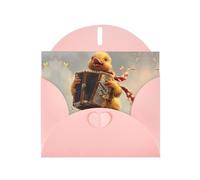 RRKDOY Stylish Little Duck Playing The Organ Printed Greeting Card With Pearl Paper For Various Occasions