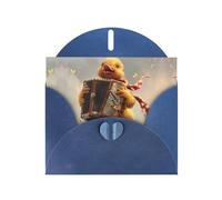 RRKDOY Stylish Little Duck Playing The Organ Printed Greeting Card With Pearl Paper For Various Occasions