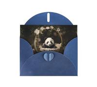 RRKDOY Stylish Panda In The Cradle Printed Greeting Card With Pearl Paper For Various Occasions