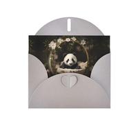 RRKDOY Stylish Panda In The Cradle Printed Greeting Card With Pearl Paper For Various Occasions