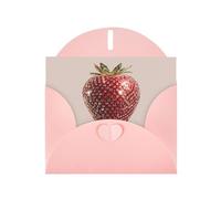RRKDOY Stylish Shining Diamond Strawberries Printed Greeting Card With Pearl Paper For Various Occasions