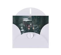 RRKDOY Stylish Small Train On Tracks Printed Greeting Card With Pearl Paper For Various Occasions