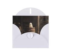 RRKDOY Stylish The Ghost In The Barrel Printed Greeting Card With Pearl Paper For Various Occasions