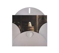 RRKDOY Stylish The Ghost In The Barrel Printed Greeting Card With Pearl Paper For Various Occasions