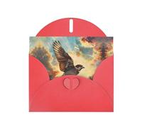 RRKDOY Stylish The Sparrow Through The Clouds Printed Greeting Card With Pearl Paper For Various Occasions