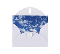 RRKDOY Stylish White Clouds In The Blue Sky Printed Greeting Card With Pearl Paper For Various Occasions