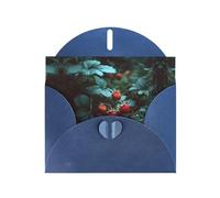 RRKDOY Stylish Wild Strawberries In The Forest Printed Greeting Card With Pearl Paper For Various Occasions