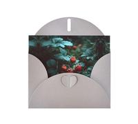 RRKDOY Stylish Wild Strawberries In The Forest Printed Greeting Card With Pearl Paper For Various Occasions