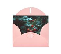 RRKDOY Stylish Wild Strawberries In The Forest Printed Greeting Card With Pearl Paper For Various Occasions
