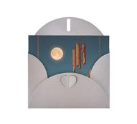 RRKDOY Stylish Wind Chimes Under The Moon Printed Greeting Card With Pearl Paper For Various Occasions