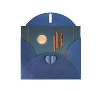 RRKDOY Stylish Wind Chimes Under The Moon Printed Greeting Card With Pearl Paper For Various Occasions