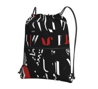RRKDOY Technology symbol logo Printed Drawstring Zipper Backpack Strong and lightweight for Hiking Camping
