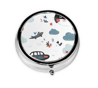 RRKDOY The Cartoon Phenomenon Printing Round Mini Pill Box with 3 compartments for Pill Storage and Portable Travel