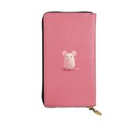 RRKDOY The little mouse who made a mistake Picture Women's leather long handheld wallet large capacity credit card zipper bag