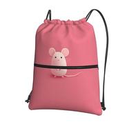 RRKDOY The little mouse who made a mistake Printed Drawstring Zipper Backpack Strong and lightweight for Hiking Camping
