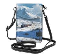 RRKDOY Train under the snowy mountains Picture Crossbody bag, mobile phone bag, women's small wallet, a practical gift suitable for going out, exercising, and shopping