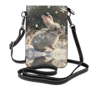 RRKDOY White rabbit under the snow Picture Crossbody bag, mobile phone bag, women's small wallet, a practical gift suitable for going out, exercising, and shopping