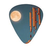 RRKDOY Wind chimes under the moon Printing Guitar plectrum 12 pieces with three thickness plectrum combinations suitable for bass and ukulele