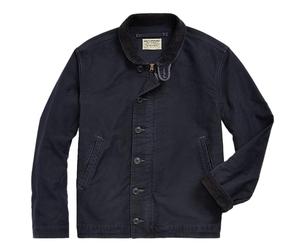 RRL by Ralph Lauren Corduroy-Collar Cotton Bower Deck Jacket - Navy XL XL