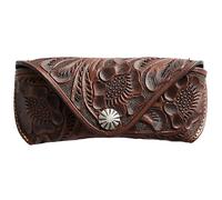 RRL by Ralph Lauren Hand-Tooled Leather Eyeglass Case - Brown One Size One Size
