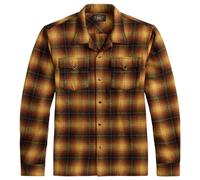 RRL by Ralph Lauren Plaid Wool-Blend Camp Shirt - Orange/Yellow XL XL