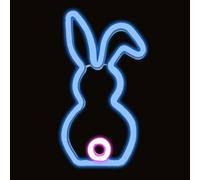 Rrlihjgu 28x14cm Bunny Neon Sign Easter Decoration,Bunny Neon Lights,Happy Easter Neon Sign,Creative Bunny Neon Lights Cartoon Spring Rabbit Lamp For Home Nursery Room Baby Teen Kids Girls Bedroom