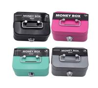 Rrlihjgu 4 Small Lock Box Metal Cash Box Key Lock Money Bank Safe Lock Box Metal Locking Money Box With Key Lock For Security Portable For Kids Adults Coin Collection