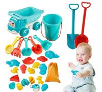 Rrlihjgu Beach Toys, Sand Toys, 29 Pieces Sand Castle Building Kit | Storage Bag, Sieve, Portable Bucket, Moulds, Shovels, Rake for Outdoor Holidays