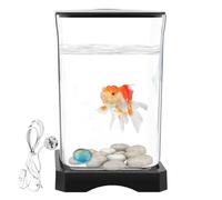 Rrlihjgu Betta Fish Tank, Betta Aquarium,Acrylic Aquariums with LED Lighting - The Extraordination of Landscape Design Office Decorations with a Feed Hole for Shrimp,