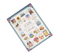 Rrlihjgu Bucket List Calendar 2026, 22.5 * 30cm, Inspirational Goal Planner Motivational Illustrations, Seasonal Spiral Bound Calendar 2026, For Habit Reading Health Mental Study School Task