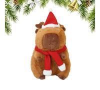 Rrlihjgu Capybara Christmas Plush Toy, Capybara Cute Christmas Capybara Plush Toy with Wooden Plush Toy - Soft and Adorable Capybara Plush Toy for Living Room Bedroom