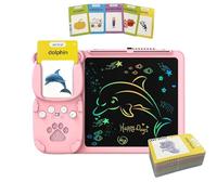 Rrlihjgu Card Learning Machine, Talking Cards For, Pocket Voice Cards 2 in 1, Educational Word Reading Machine, Preschool Interactive Voice Toys with Drawing Tablet