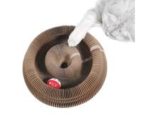 Rrlihjgu Cat Scratch Pad, Cat Accordion Toy with Bell Ball and Track, Pet Enrichment Play Game for Small Medium Animals