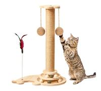 Rrlihjgu Cat Scratching Post, Funny Play Rod with Catnip, 4-in-1 Combi Scratching & with Interactive Training for Physical and Mental Load of Domestic Cats