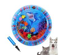 Rrlihjgu Cat Water Bed - Cooling Mat with Floating Fish - Interactive Round Non-Slip Pet Accessories with Floating Fish for Beating