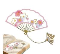 Rrlihjgu Chinese Fan Bookmark Retro Elegant Bookmark | Embroidery Kit with Tutorial, Handmade Fan Bookmark for Beginners at Home, Travel, Study