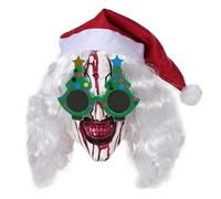 Rrlihjgu Christmas Clown , Terrifying Clown | Face Cover Terror with Glasses | Christmas Costume Accessories, Horror Accessory, with Bright Colours