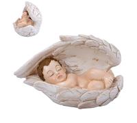 Rrlihjgu Christmas Nativity Scene Statues - Religious Nativity Scene Decorative | Baby Jesus Sleeping Resin Ornament with Angel Wings for Coffee Table Shelf Bookcase Display Cabinet