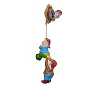 Rrlihjgu Climbing Garden Gnomes,7 Cm Resin Climbing Gnomes, Garden Tree Ornaments, Whimsical Tree Statue With Three Cute Gnomes A Rope