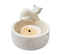 Rrlihjgu Cute Candles Holder | Handmade Ceramic Tea Light Holders with Sleeping Foxes | Unique Resin Sculpture, Creative School Home Decor, Animal Figurine for Serenity & Style