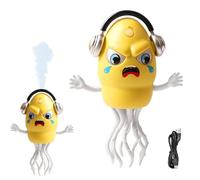 Rrlihjgu Dancing Squid Toy - Wiggling Obstacle Sensor Squid,Rechargeable Octopus Musical Toy with Light for Baby Boys Kids Birthday Christmas Playing Crib Tummy Crawling Dancing
