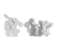 Rrlihjgu Easter bunny mould, family rabbit epoxy resin casting mould, silicone rabbit mould, both for home decoration during the spring holidays as well as for crafts and work with concrete