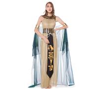 Rrlihjgu Egyptian Halloween Costumes for Women, Egyptian Goddess Queen Cleopatra Costume for Women, Cosplay Outfits Dresses for Women Dress Up Parties
