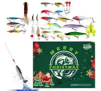 Rrlihjgu Fishing Countdown - 24 Day Christmas Countdown Calendar for Fishing | Lures for Perch | for Bass Trout Lake River Stream Freshwater Saltwater Fisherman Men Dad